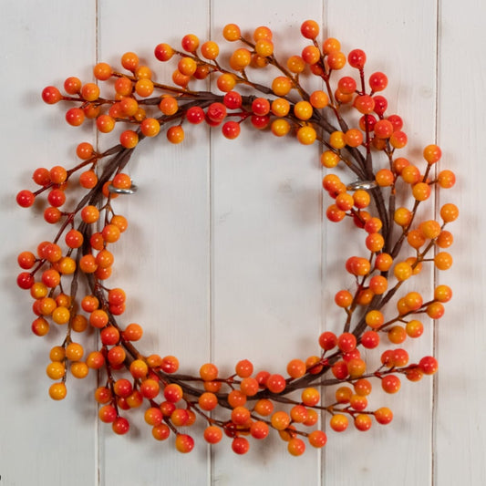 Artificial Orange Autumn Berry Wreath 30cm