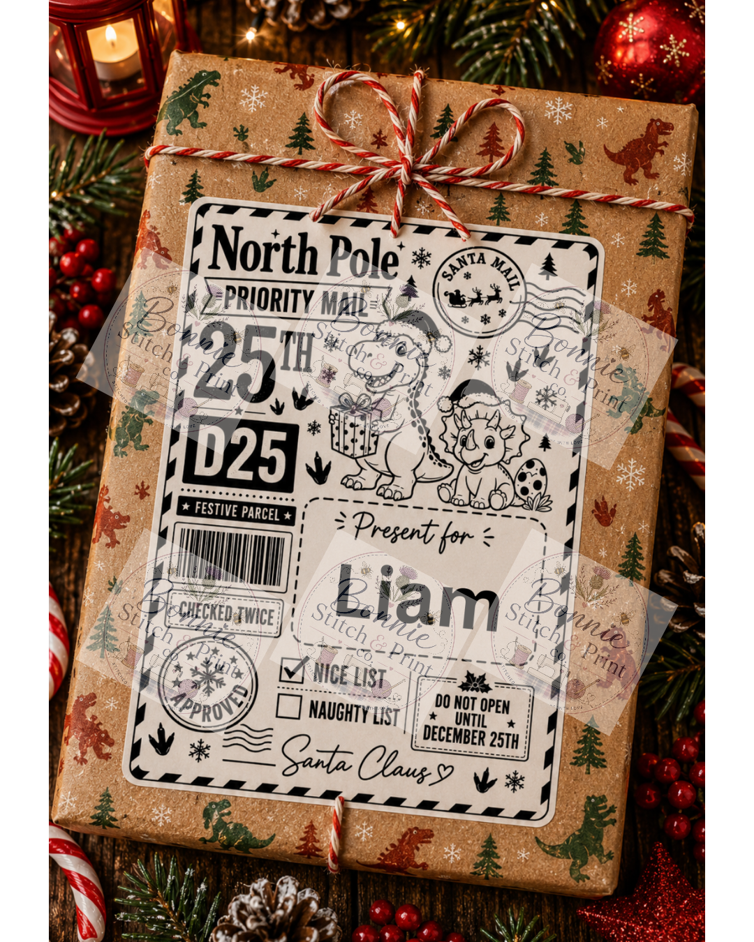 Personalised Postage Labels for Christmas presents