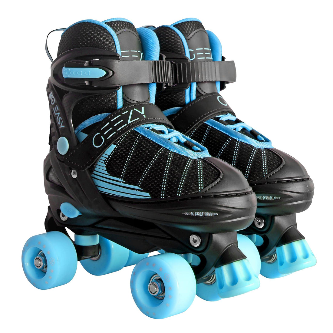 Blue & Black Adjustable Roller Skates