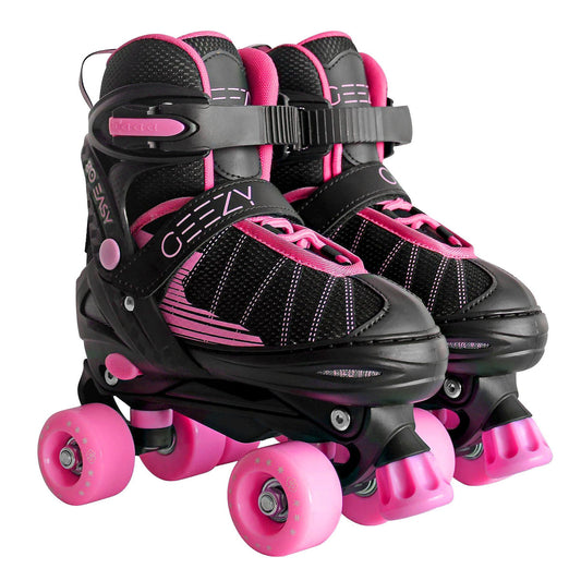 Pink & Black Adjustable Roller Skates