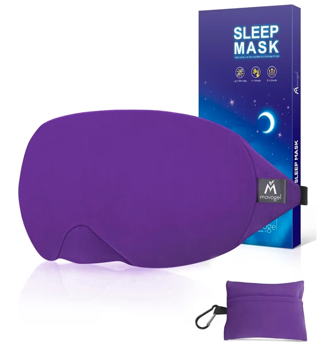 Cotton Sleep Eye Mask, Includes Travel Pouch