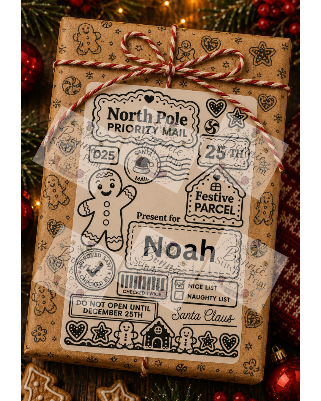 Personalised Postage Labels for Christmas presents