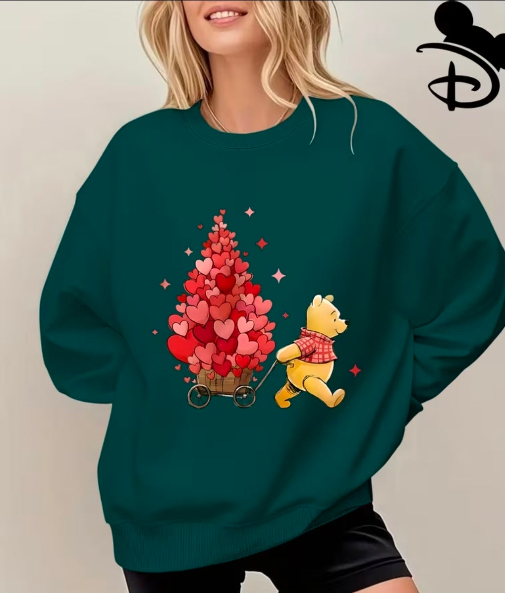 Heart Christmas Tree Yellow Bear Jumper