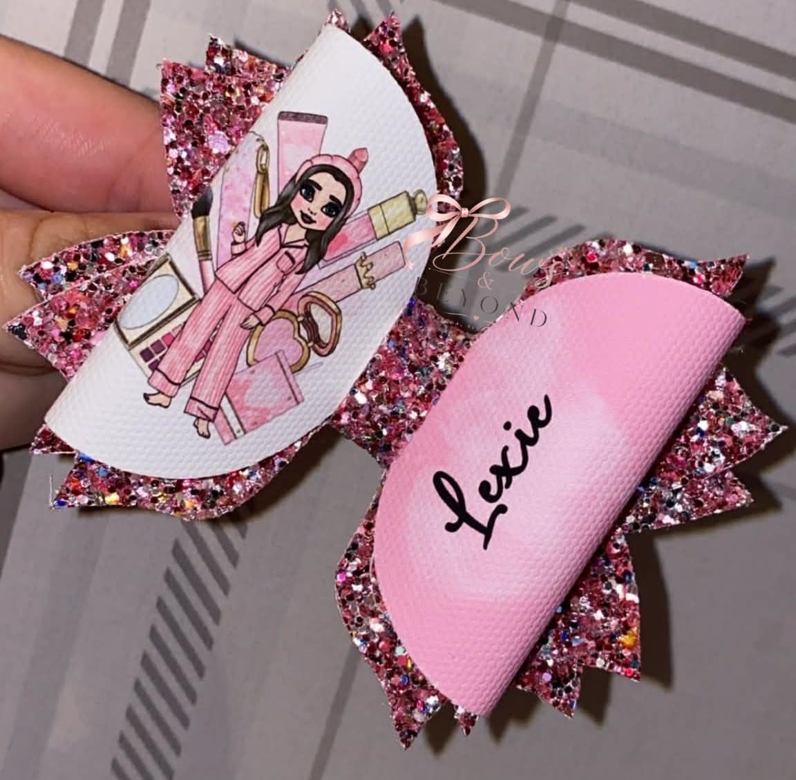Personalsed Pink Make Up Bow