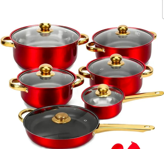 Red Saucepan Set