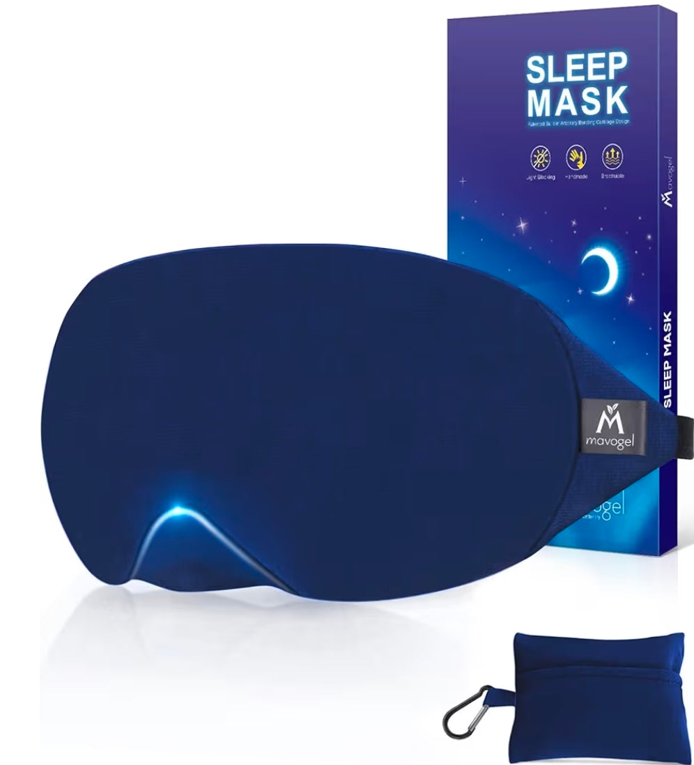 Cotton Sleep Eye Mask, Includes Travel Pouch