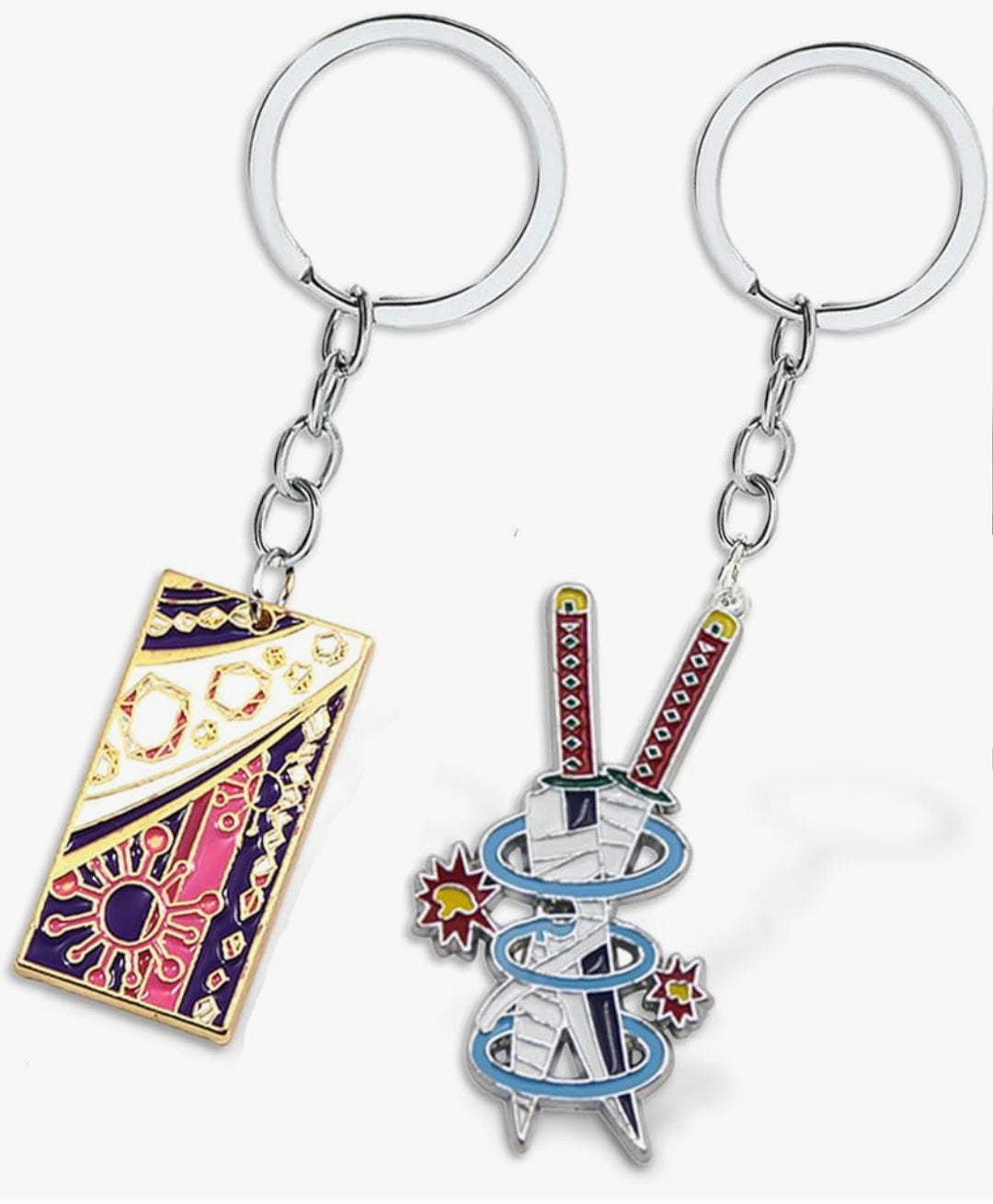 2pc demon slayer keyrings