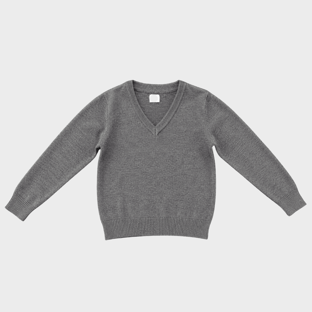 Grey School V Neck Sweater