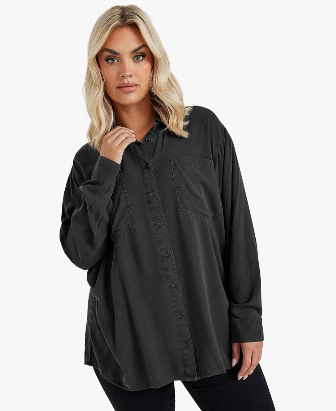 Indigo Blue Washed Chambray Shirt - Women's