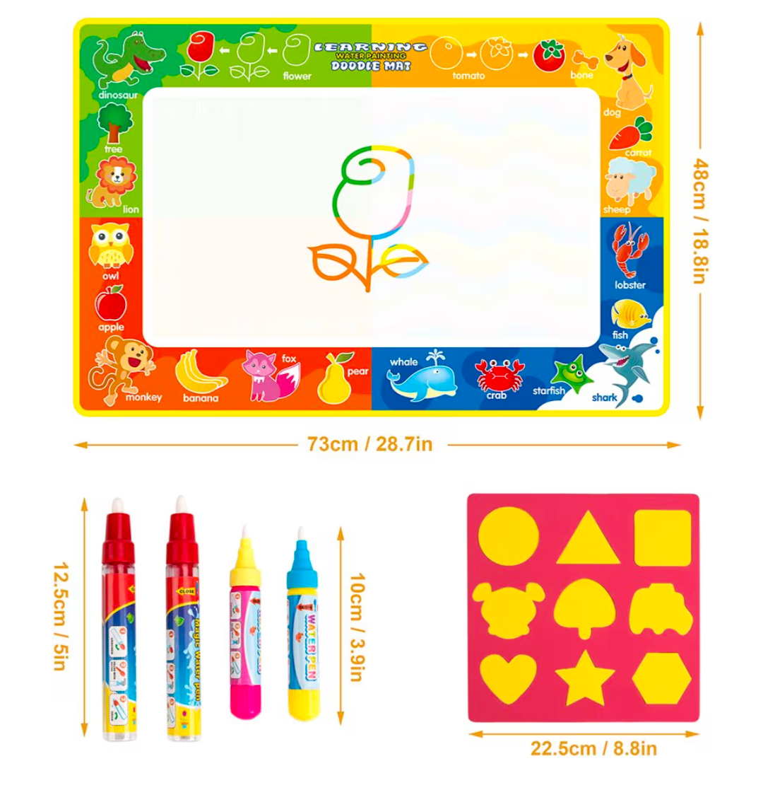 Water doodle mat and accessories