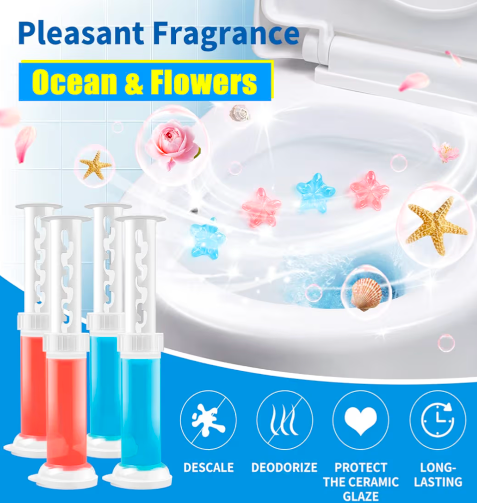 Toilet Cleaner Gel Toilet Stamp Gel Flower and Ocean Fragrance 36 Doses