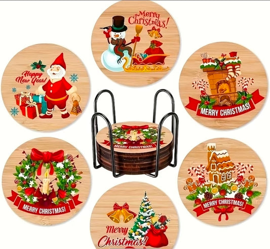 Christmas Coasters x6