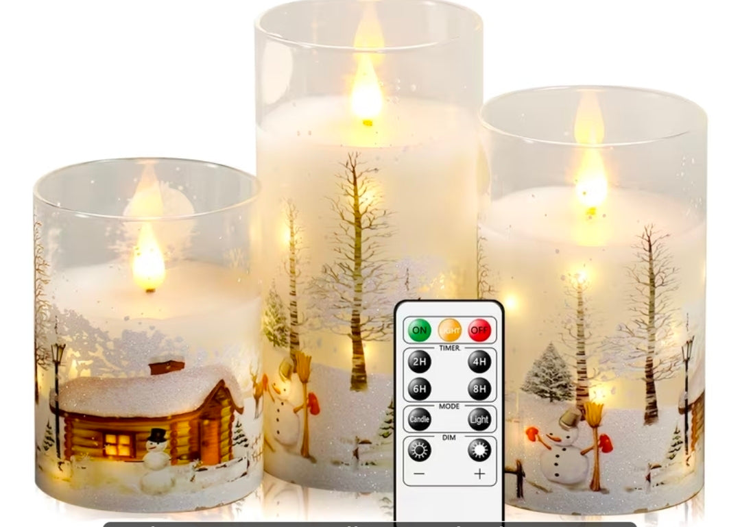 3pc Set Electric Candle With Remote