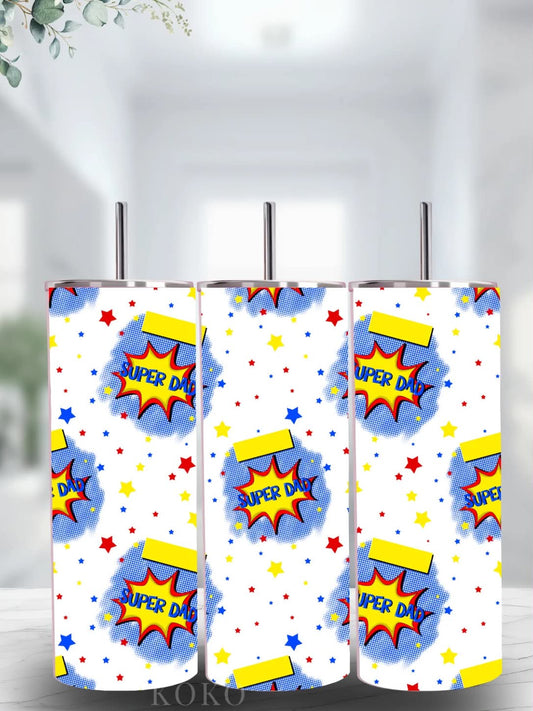 White Super Dad Tumbler