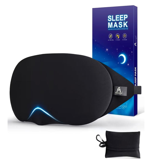 Cotton Sleep Eye Mask, Includes Travel Pouch