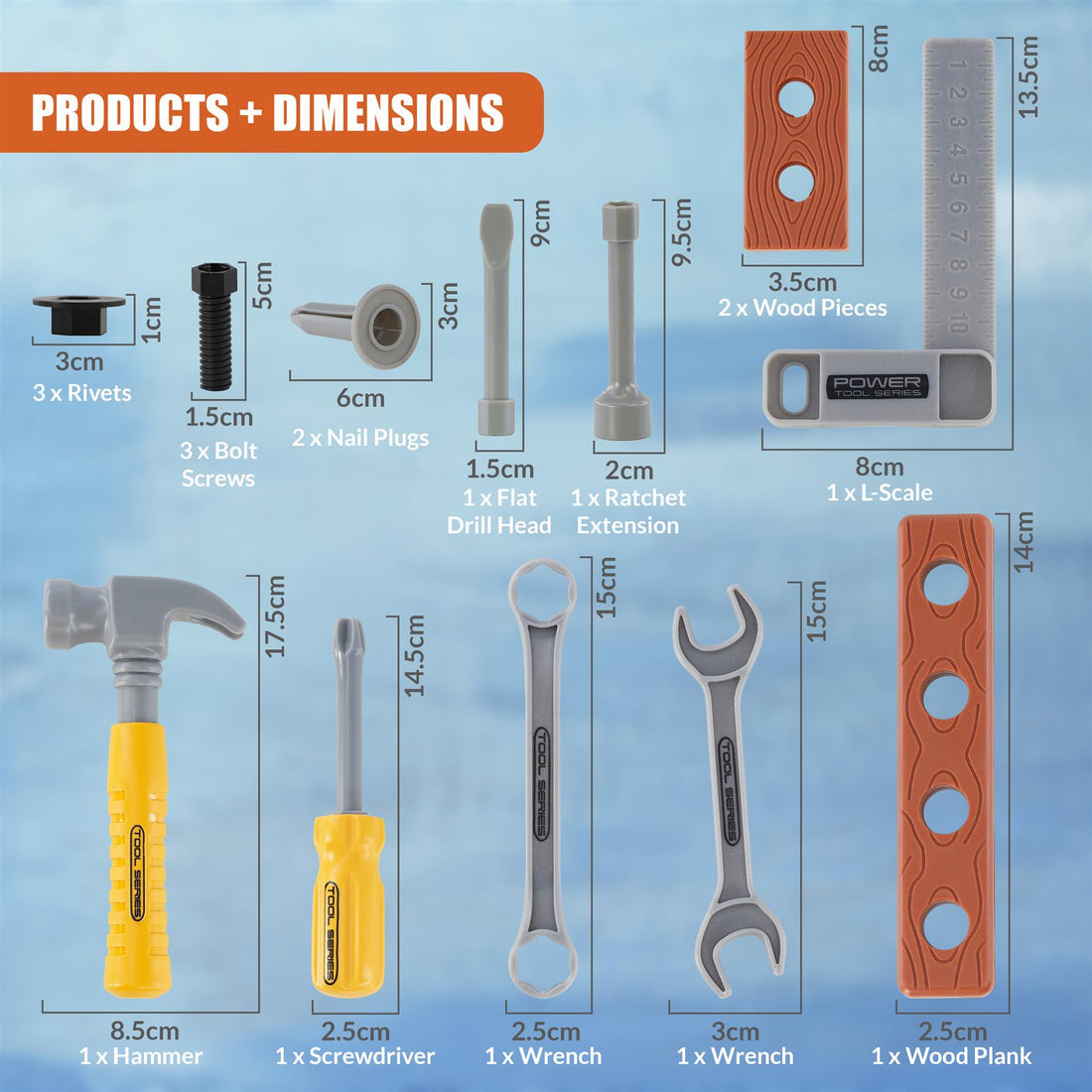 20 Piece Kids Tool Set with Carrying Case