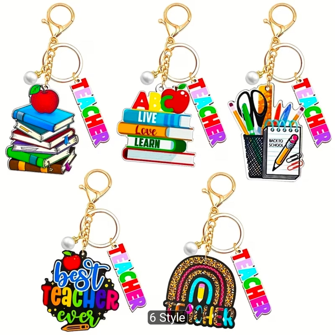 Set of 5 Teacher Keyrings