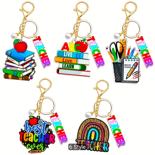 Set of 5 Teacher Keyrings