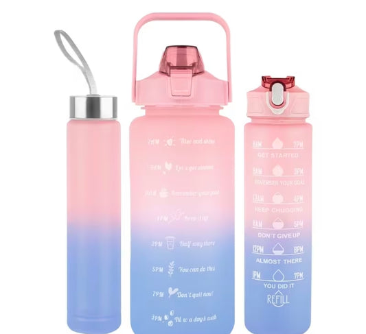 3 Piece Set Motivational Water Bottle