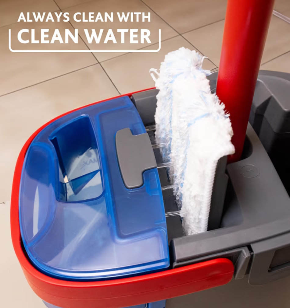 H2PrO Flat Mop System - Clean and Dirty Water Separation