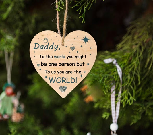 Daddy Heart Plaque