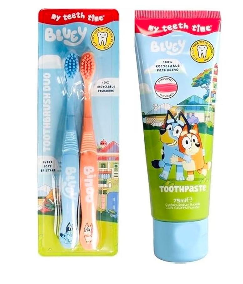 Blue Dog Toothbrush set