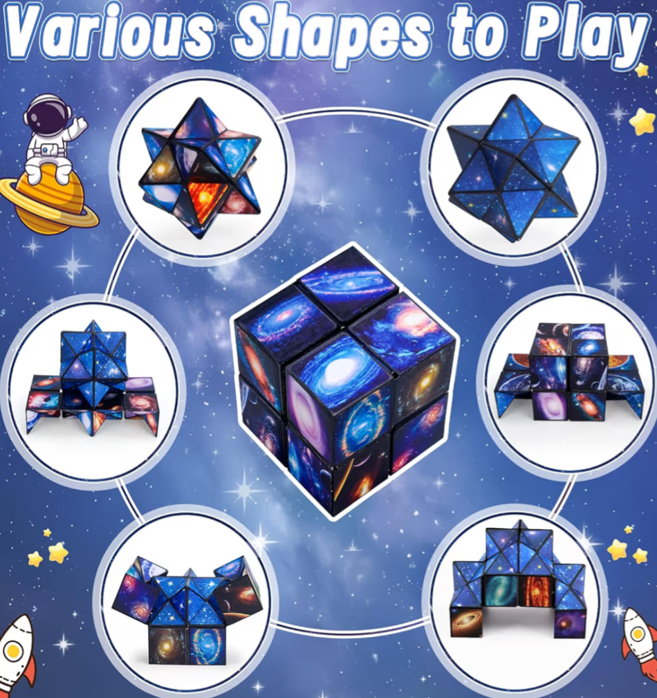 Infinity Cubes Toy - Space Solar System Fidget Puzzles