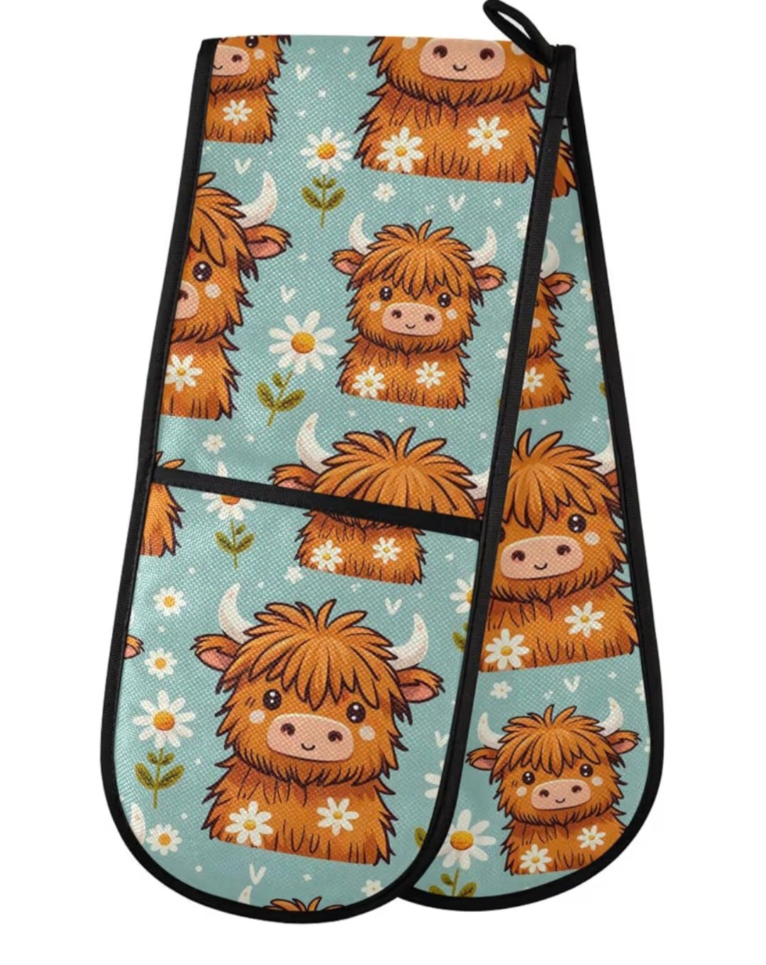Double Oven Gloves Highland cows