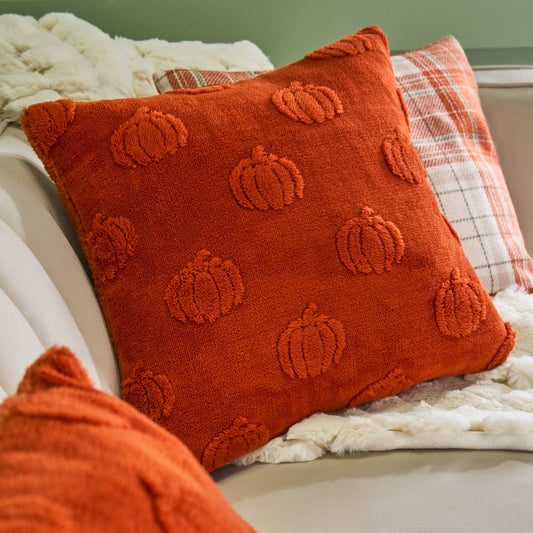 Tufted Pumpkin Cushion Covers - Rust