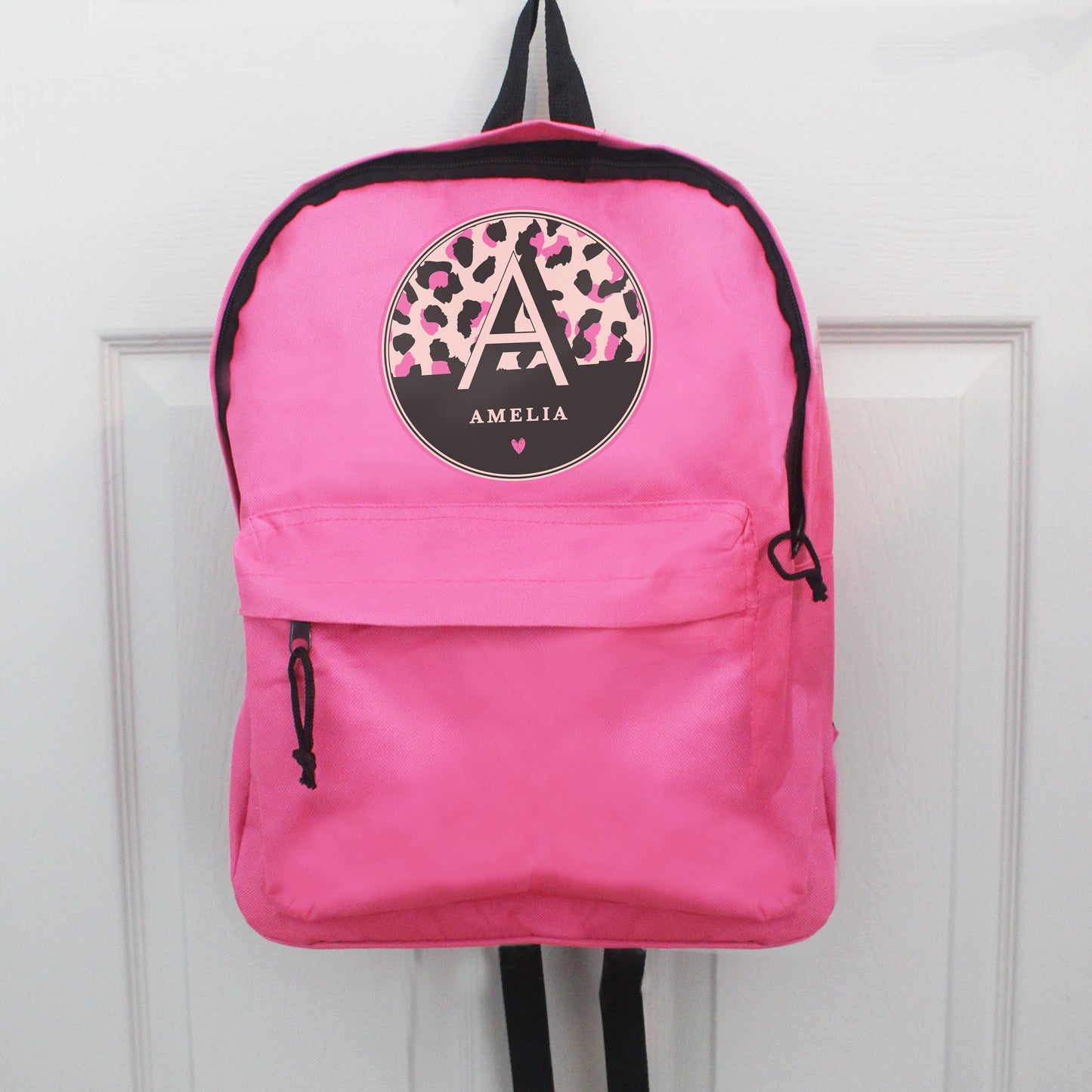 Personalised Leopard Print Backpack