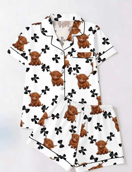 Highland Cow Summer Pj Set