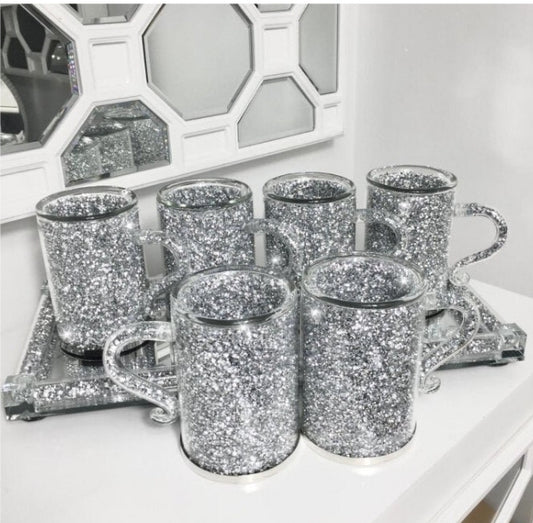 Set of 6 Crushed Diamond Mugs