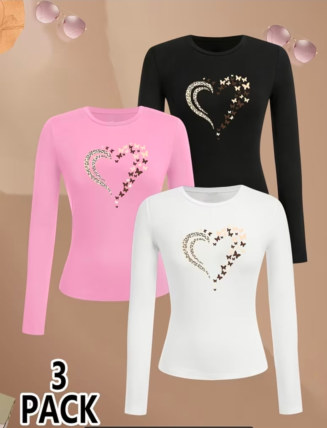 3Pk Long Sleeved Tops