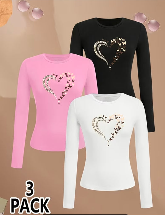 3Pk Long Sleeved Tops