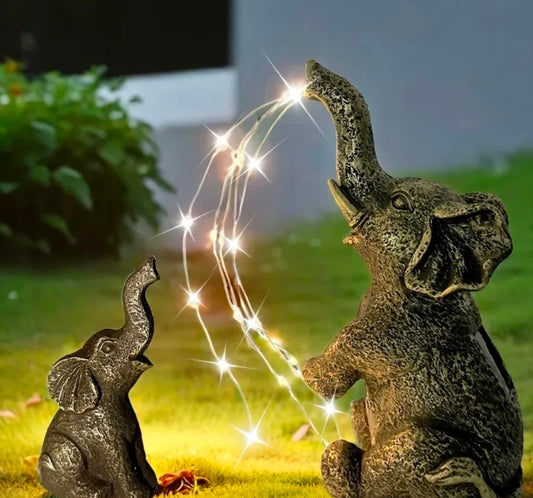Mum & Baby Elephant Solar Light