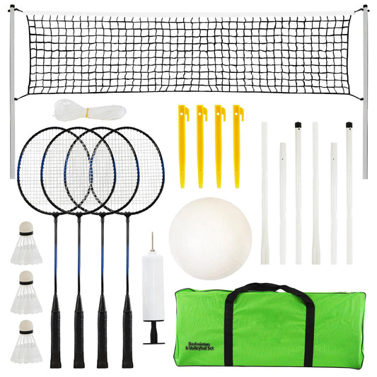 2-in-1 Complete Badminton and Volleyball Set