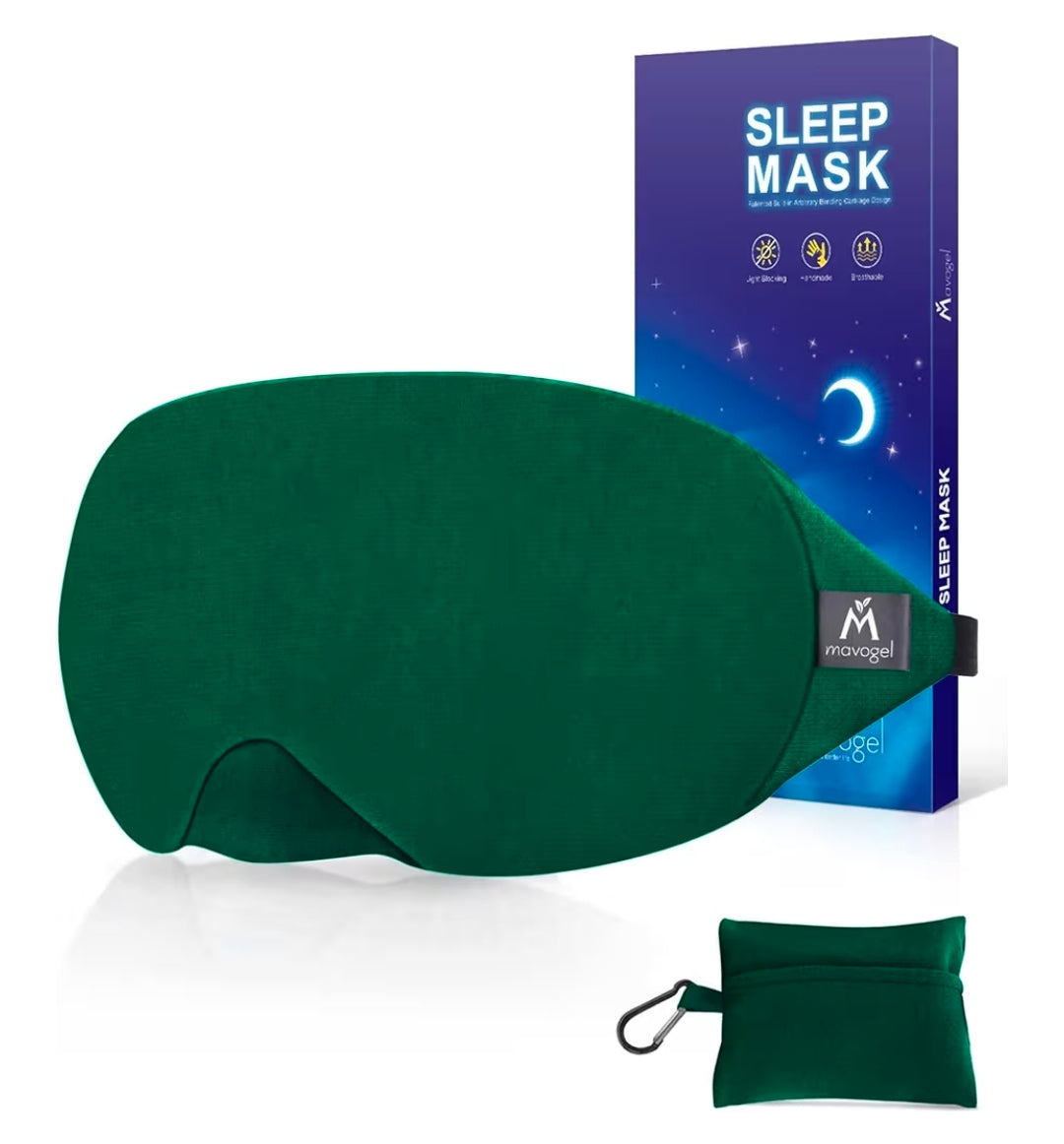 Cotton Sleep Eye Mask, Includes Travel Pouch