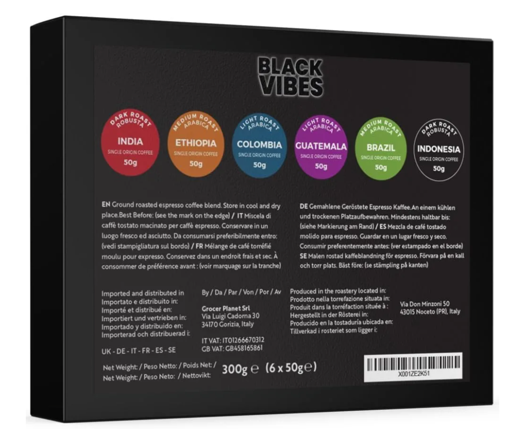 Gourmet Coffee Gift Set - WORLD'S COFFEES | Ground Coffee 300g (6 x 50g)