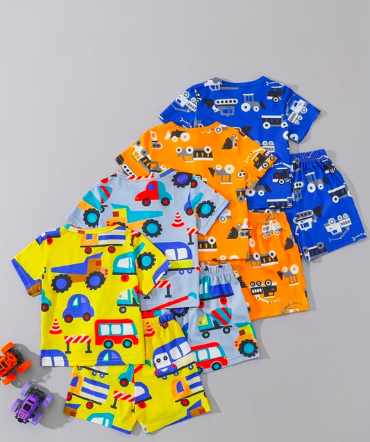 Vehicle pyjama Short set 1 Pair At Random