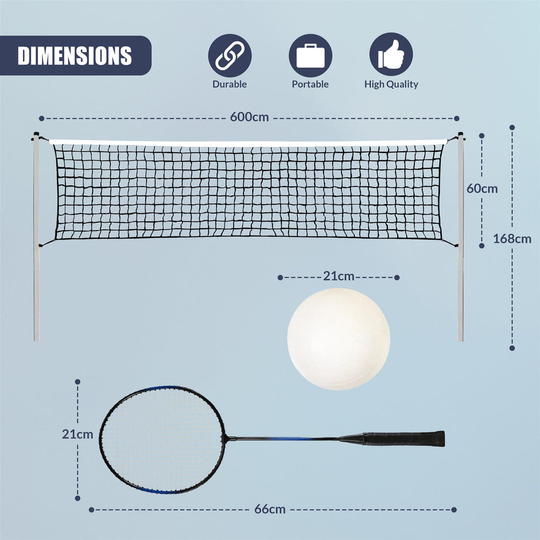 2-in-1 Complete Badminton and Volleyball Set