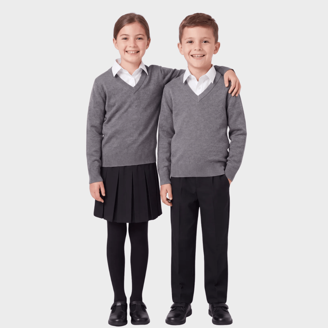 Grey School V Neck Sweater