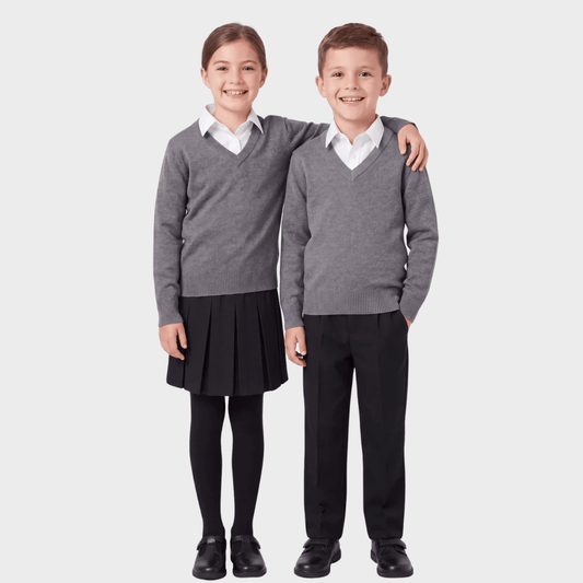Grey School V Neck Sweater
