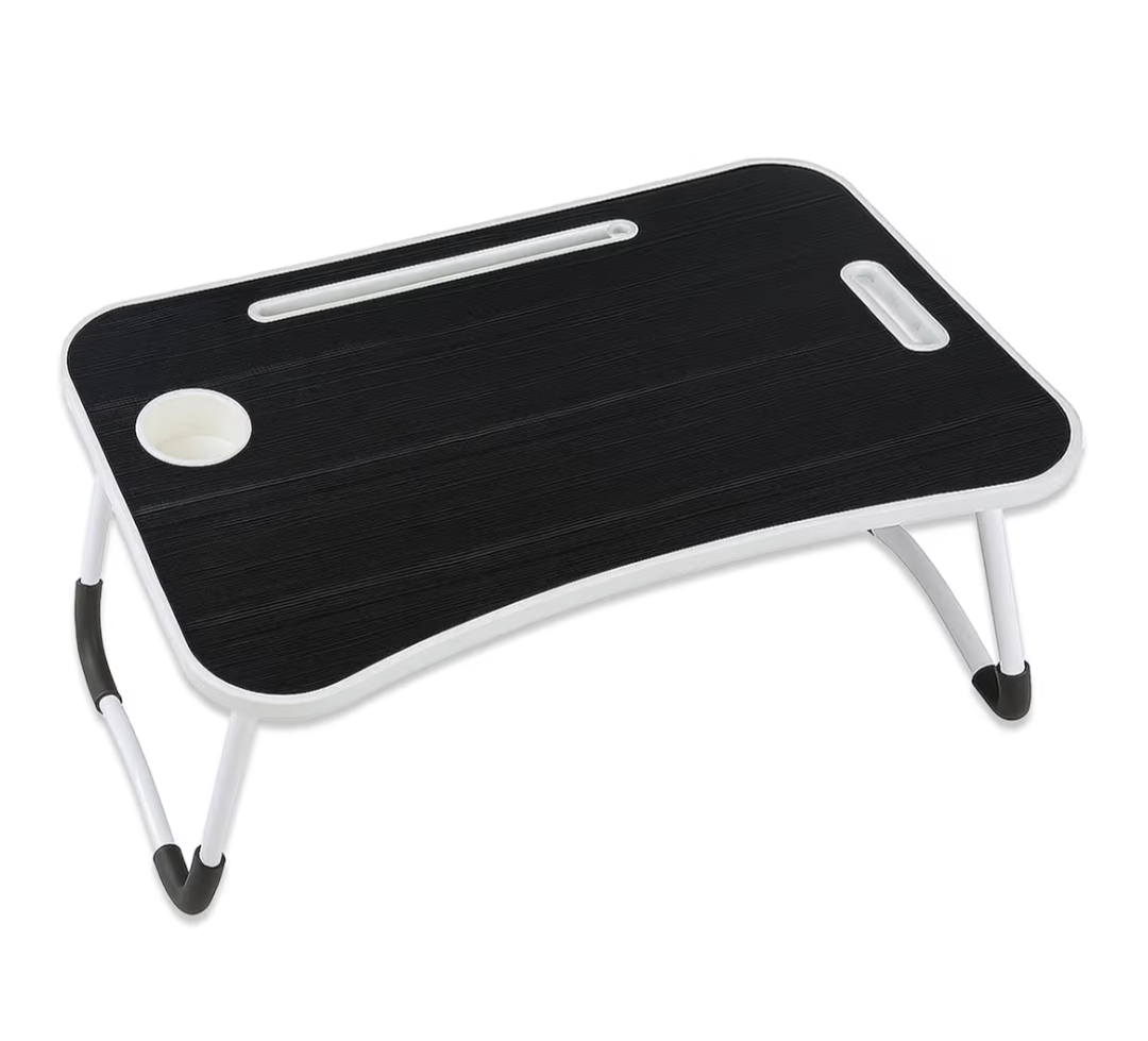 Laptop Bed Table Desk with Foldable Legs & Cup Slot