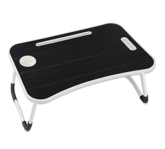 Laptop Bed Table Desk with Foldable Legs & Cup Slot