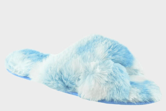 Ladies Two Tone Fluffy Slider