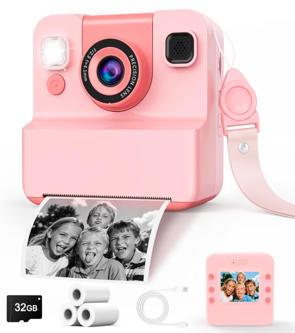 Kids Camera 2.4'' HD 1080P Video & 32GB SD Kids Camera Instant Print