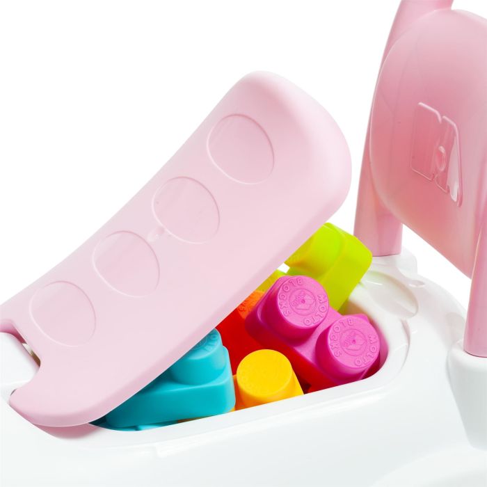 Pink Ride On with Blocks