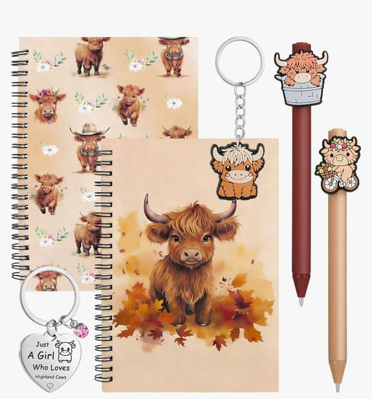 Highland Cow Notebook Set