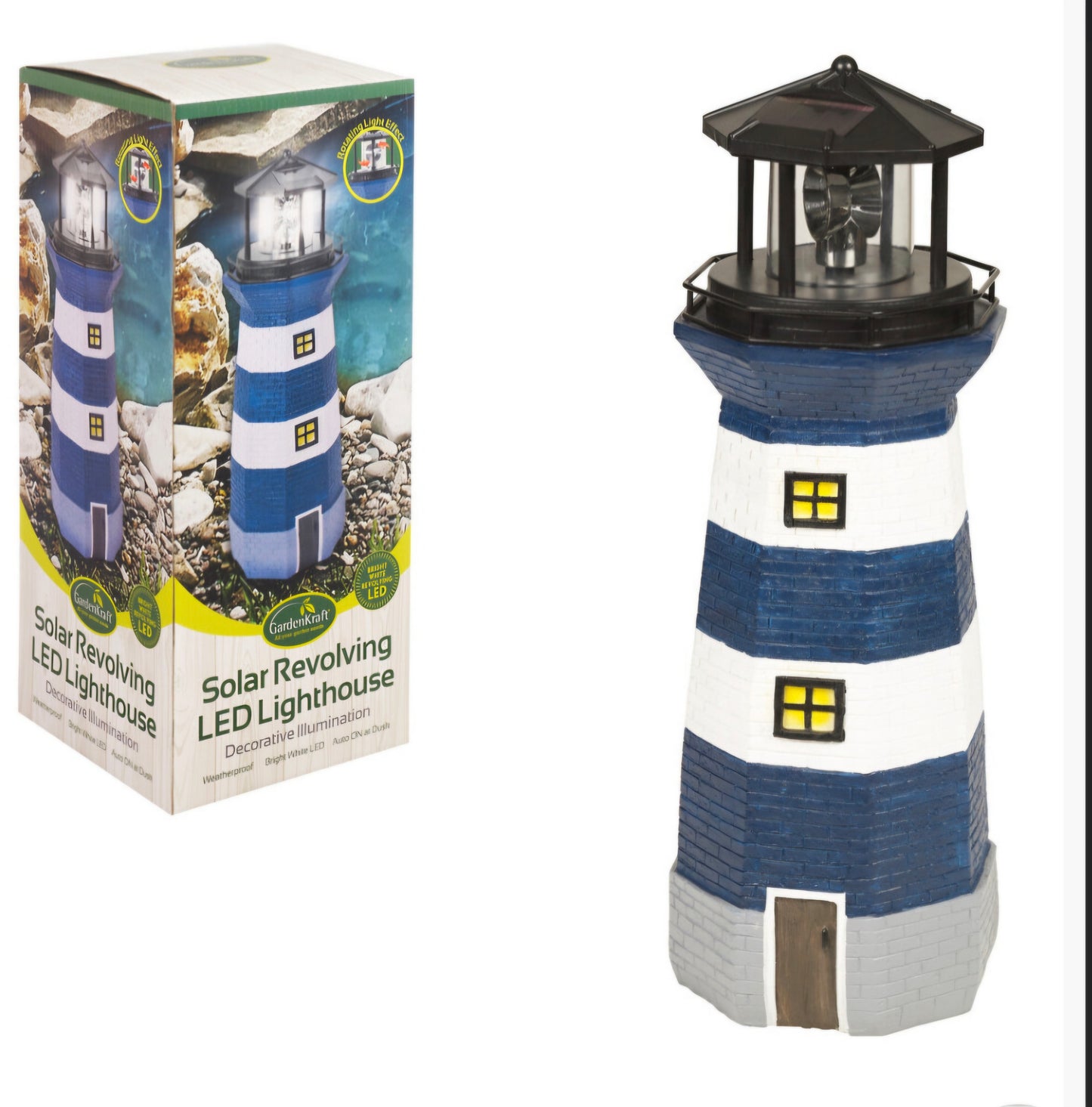 Solar Revolving LED Lighthouse