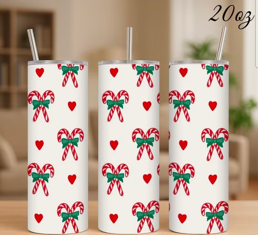 Candy Cane Heart Tumbler